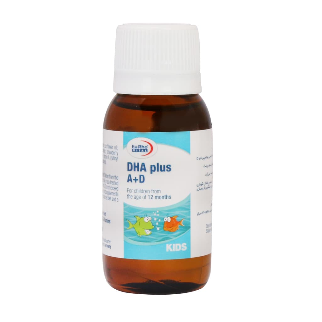 قطره خوراکی دی اچ ای پلاس آ د یوروویتال 60 میلی لیتر (تاریخ نزدیک) Eurhovital DHA Plus A D Drops 60 ml