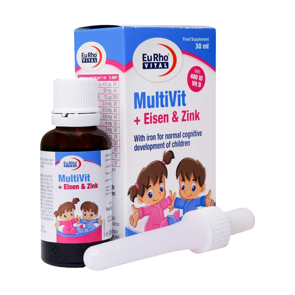 قطره مولتی ویت آیزن و زینک یوروویتال 30 میلی لیتر Eurhovital Multivit Eisen And Zink Drop 30 ml