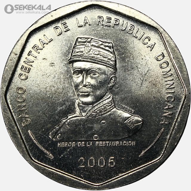 سکه 25 پزو کمیاب دومینیکن 2005 (UNC)