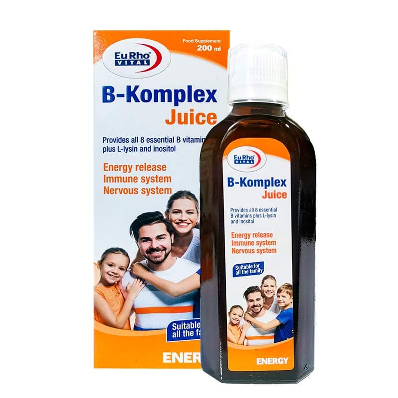 شربت ب کمپلکس یوروویتال 200 میلی لیتر Eurhovital B Komplex Juice 200 ml — تصویر ۲