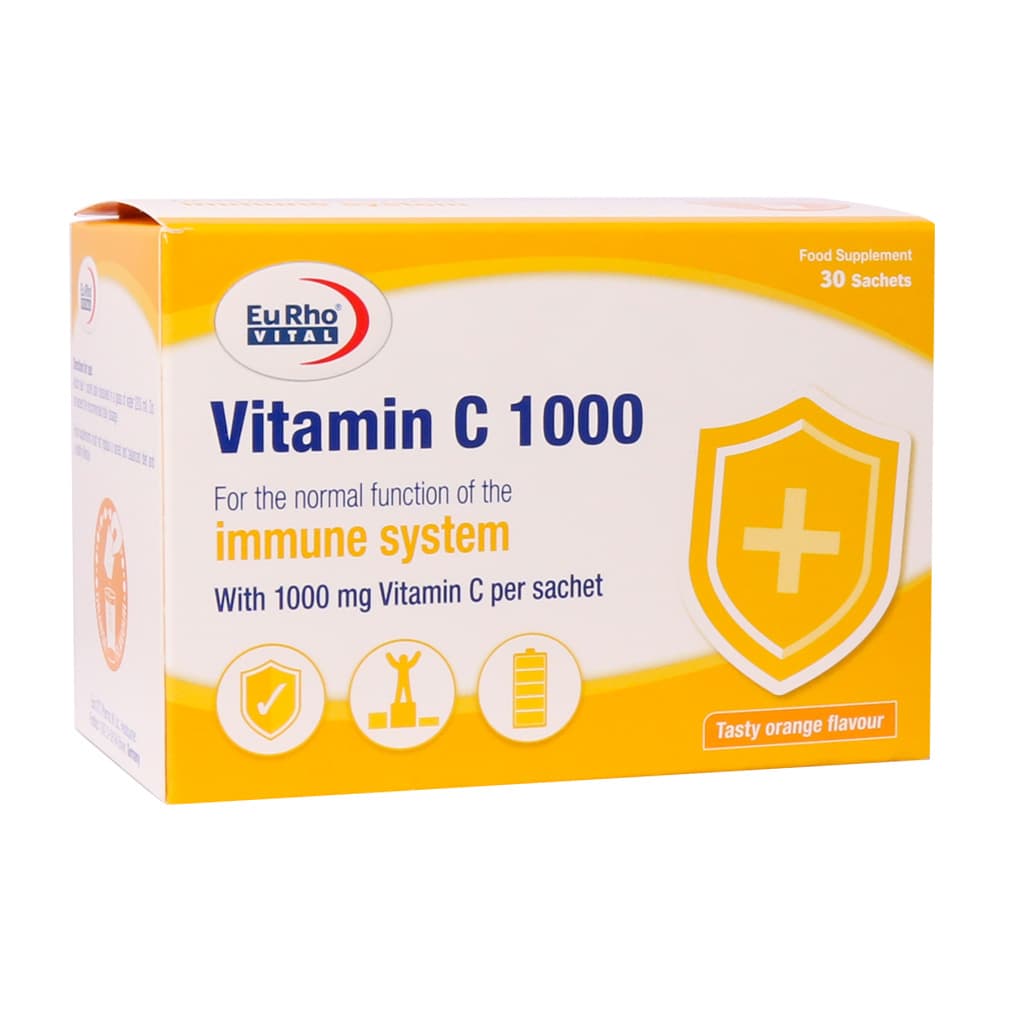 ساشه ویتامین C 1000 میلی گرم یوروویتال 30 عددی Eurhovital Vitamin C 1000 mg Sachets
