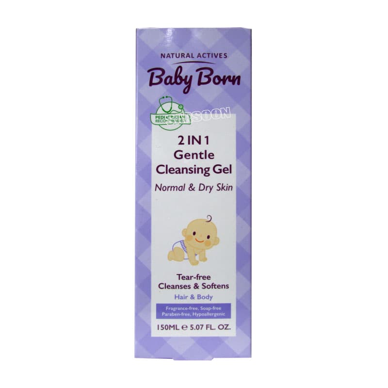 ژل شستشوی سر و بدن کودک 2 در 1 بیبی برن Gentle Cleansing Gel 2 in 1 BABY BORN