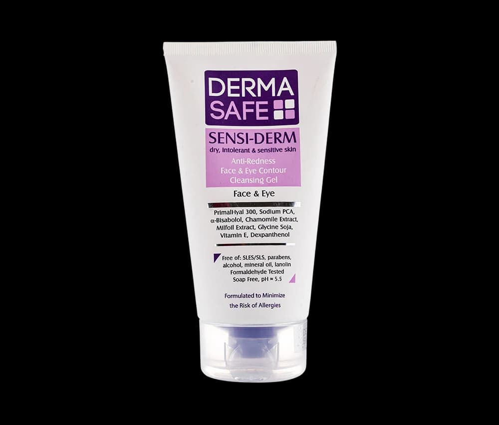 ژل شستشوی صورت درماسیف مدل Sensiderm مناسب پوست‌های خشک و مستعد قرمزی حجم ۱۵۰ میلی‌ لیتر