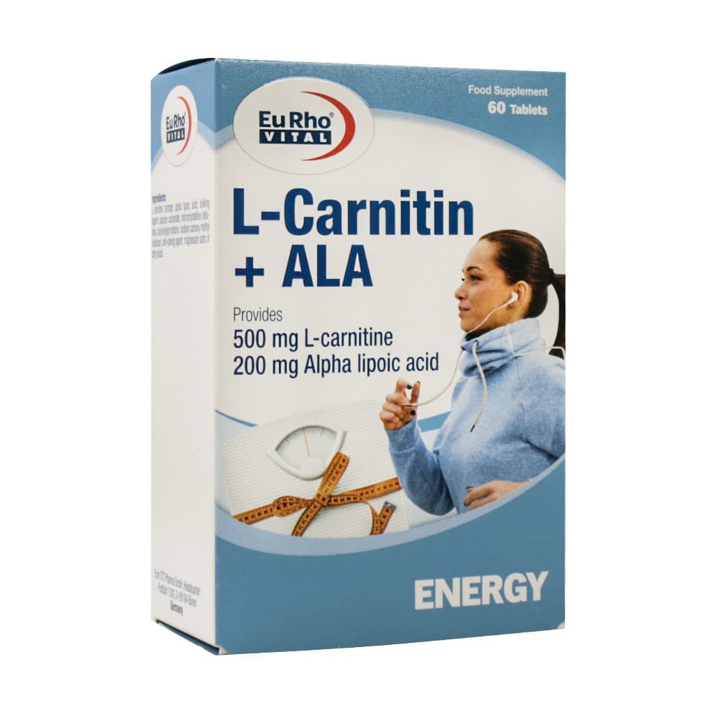 قرص ال کارنیتین و آ ال آ یوروویتال 60 عدد Eurho Vital L Carnitin And ALA 60 Tabs
