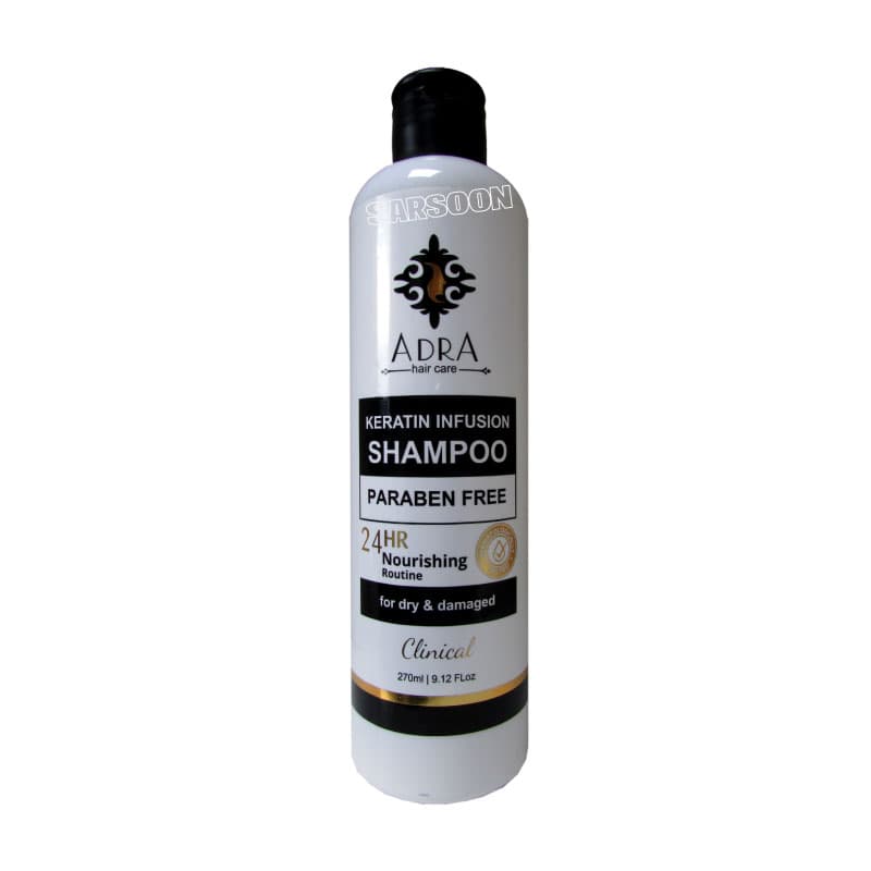 شامپو کراتینه آدرا مناسب موهای خشک و آسیب دیده 270 میلی لیترAdra Keratin Infusion Shampoo for Dry & Damaged hair 270 ml