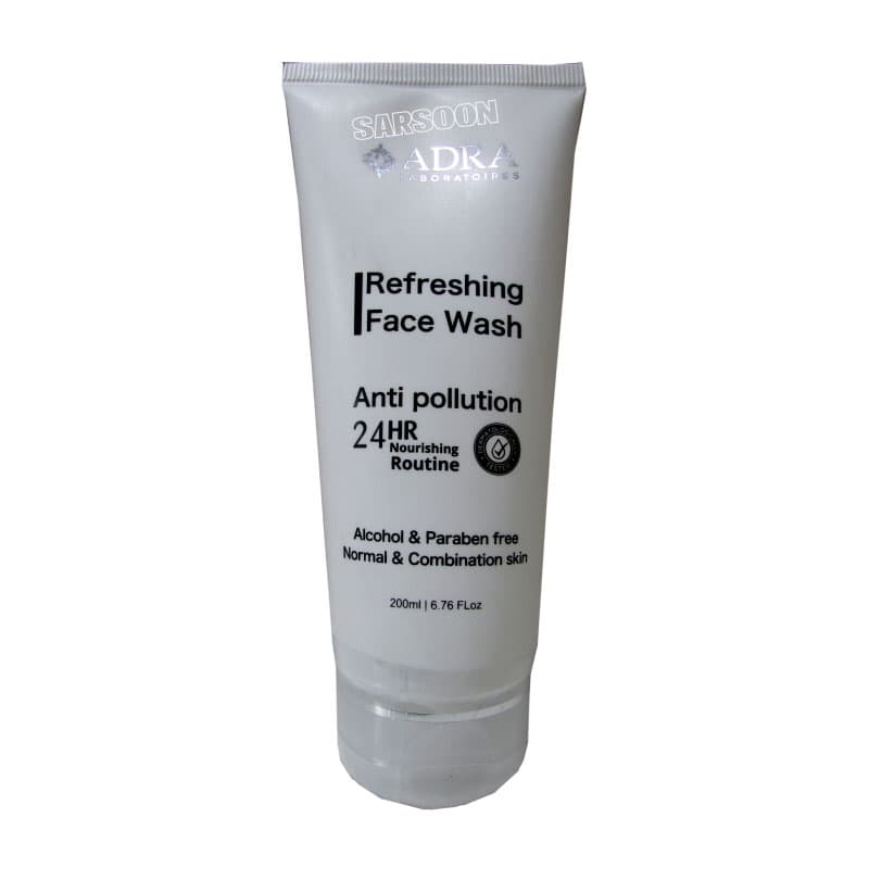 ژل شست و شوی صورت آدرا مناسب پوست نرمال و مختلط 200 میلی لیترAdra Refreshing Face Wash For Normal And Combination Skin 200 Ml