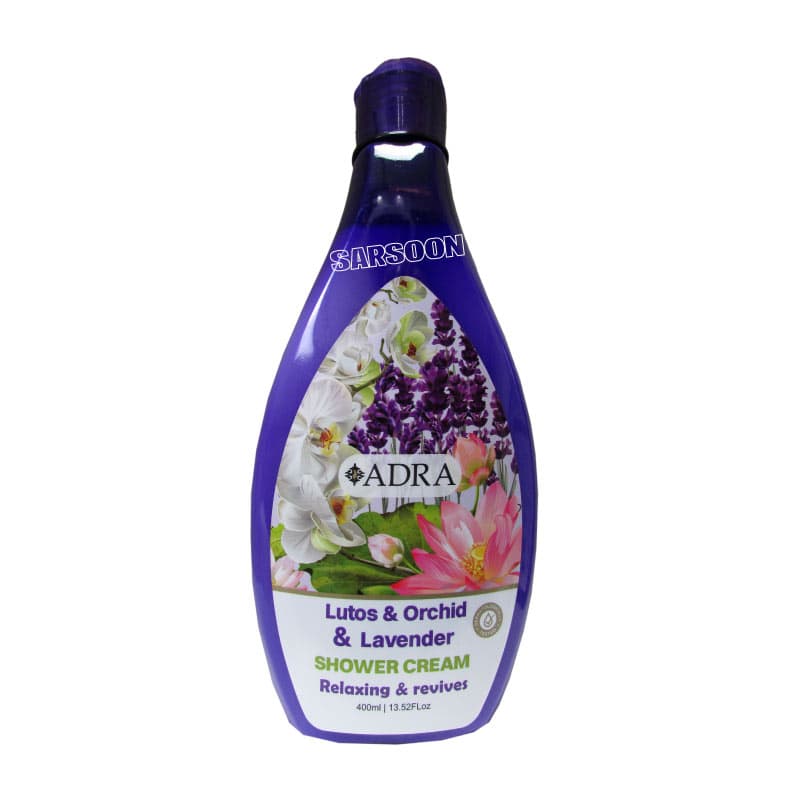 شامپو بدن کرمی نیلوفر آبی و ارکیده آدرا 400 میلی لیترAdra Lutos And Orchid Shower Cream 400 Ml