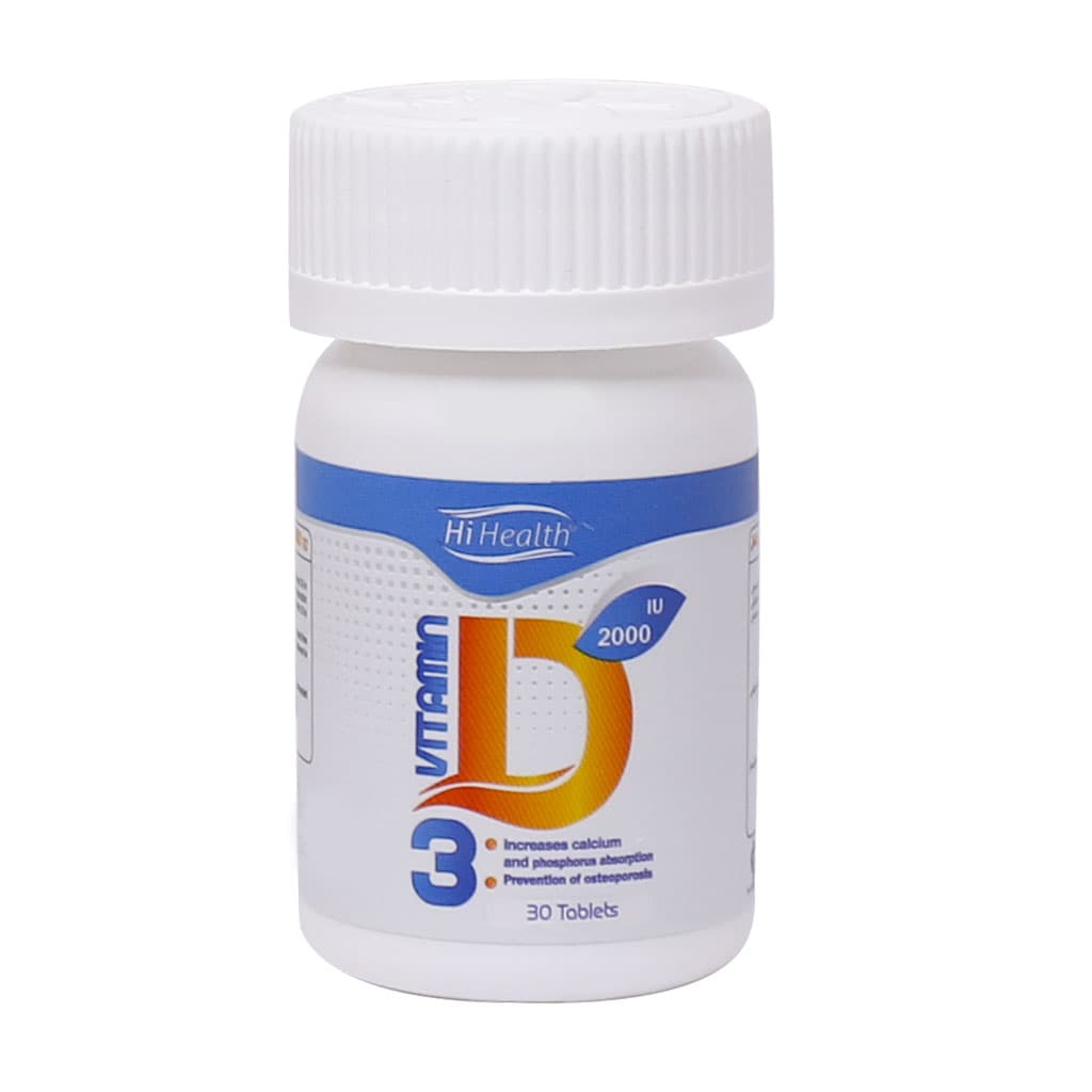 قرص ویتامین د 3 2000 واحد های هلث 30 عددی Hi Health Vitamin D3 2000 IU 30 tablets