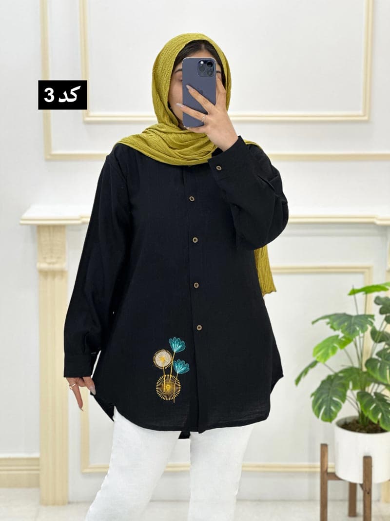 مانتو بابوس یقه مردانه قاصدک کد 426106 — تصویر ۵