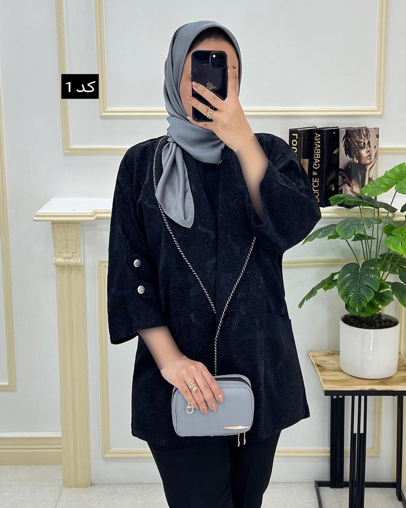 مانتو مزونی بیزو لمه یقه آرشال کد۸۳۲۱۴