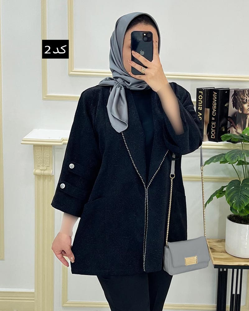 مانتو مزونی بیزو لمه یقه آرشال کد۸۳۲۱۴ — تصویر ۲