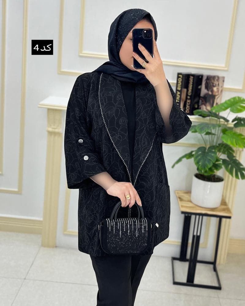 مانتو مزونی بیزو لمه یقه آرشال کد۸۳۲۱۴ — تصویر ۴