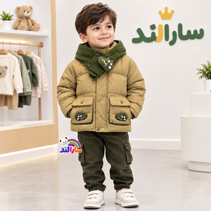 کاپشن پسرانه وارداتی طرح تمساح 3 تا 6 سال — تصویر ۳