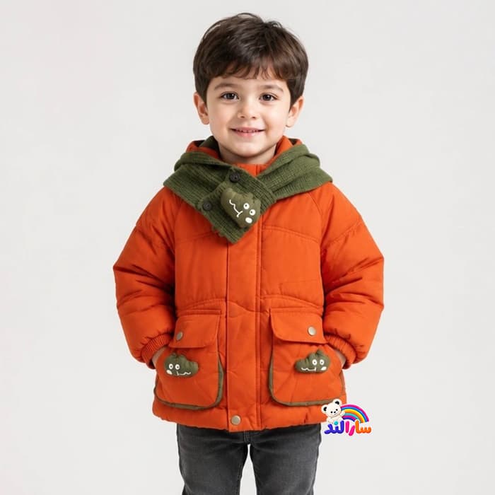 کاپشن پسرانه وارداتی طرح تمساح 3 تا 6 سال