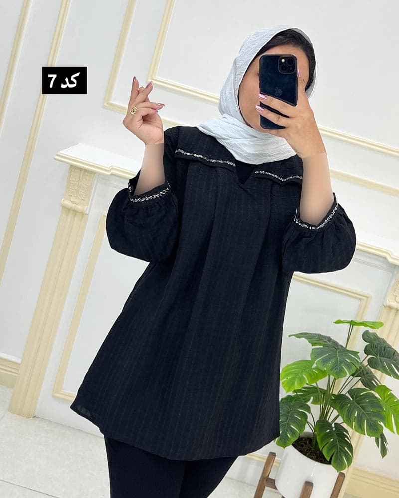 شومیز مانتویی شانتون نگینی کد ۸۵۰۵۴۹ — تصویر ۸