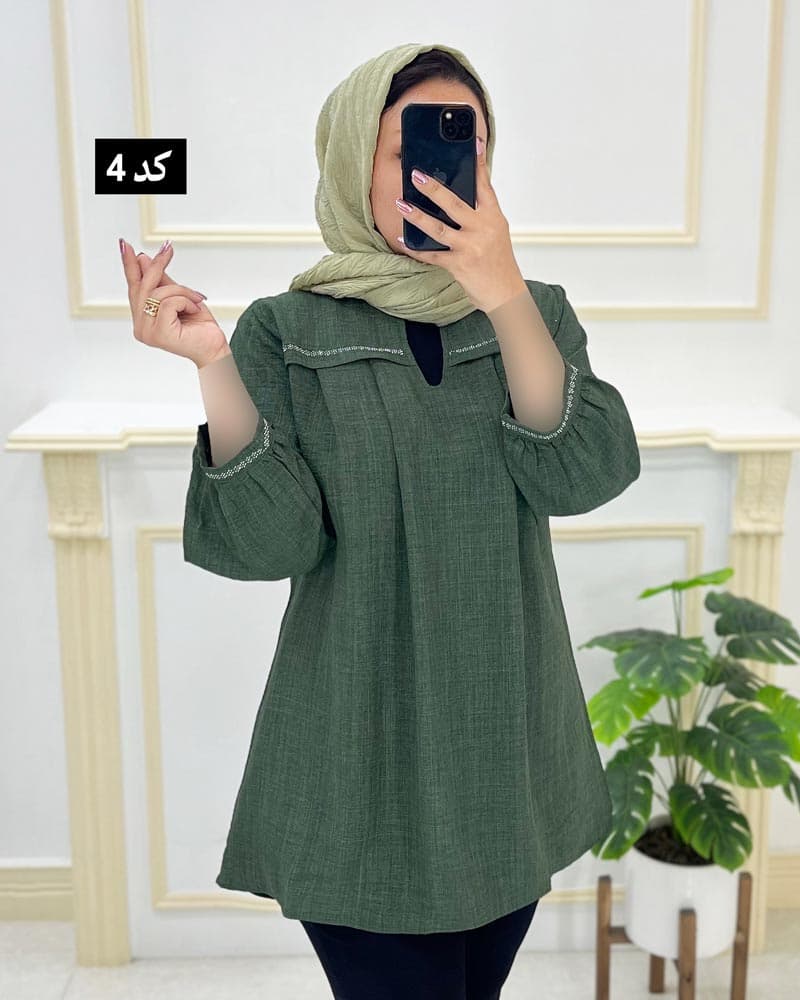 شومیز مانتویی شانتون نگینی کد ۸۵۰۵۴۹ — تصویر ۵