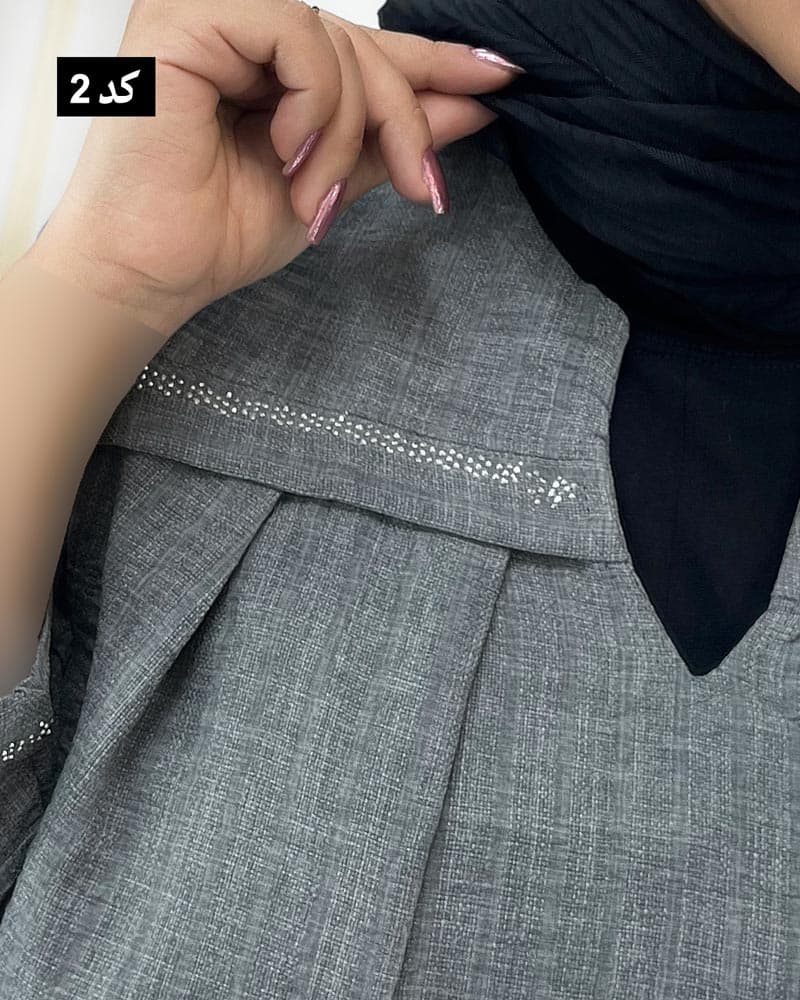 شومیز مانتویی شانتون نگینی کد ۸۵۰۵۴۹ — تصویر ۴