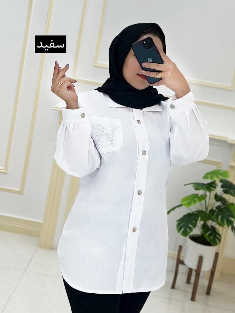 شومیز مانتویی داکرون پروانه کد۳۱۳۱۳۷ — تصویر ۳