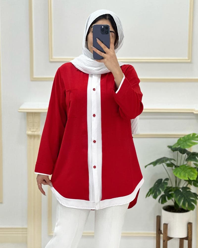 شومیز کریشه ترکیبی کد۳۲۶۸۹ — تصویر ۲