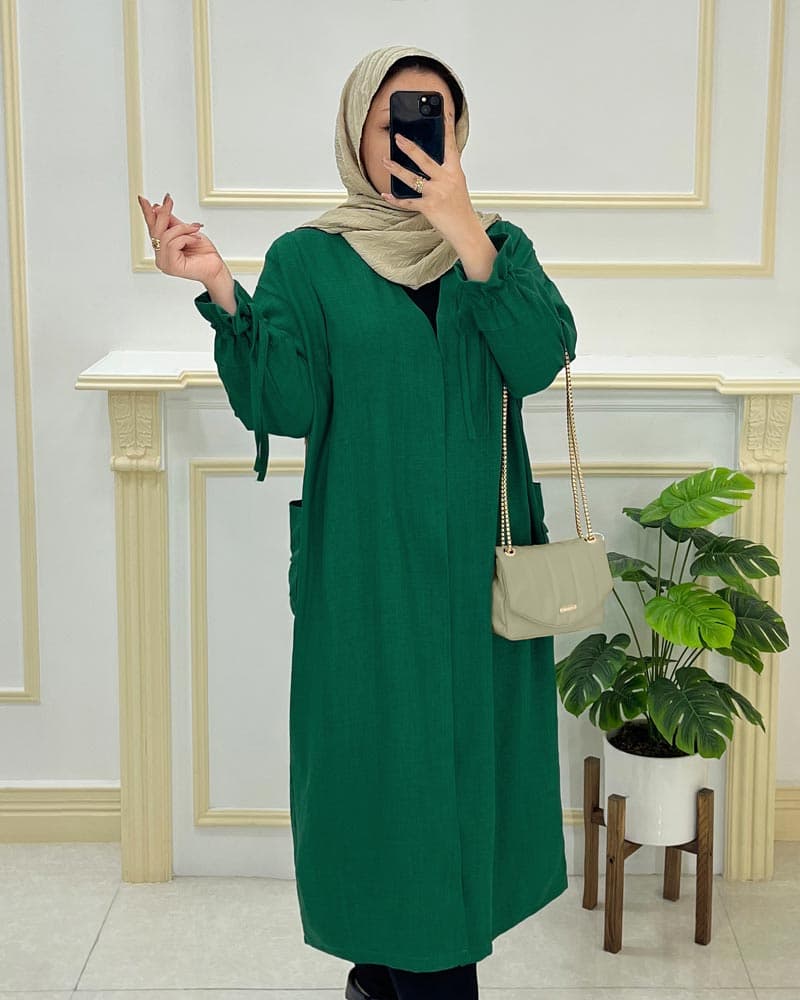 مانتو شانتون سایزبزرگ دوجیب کد۱۵۷۸۴۲
