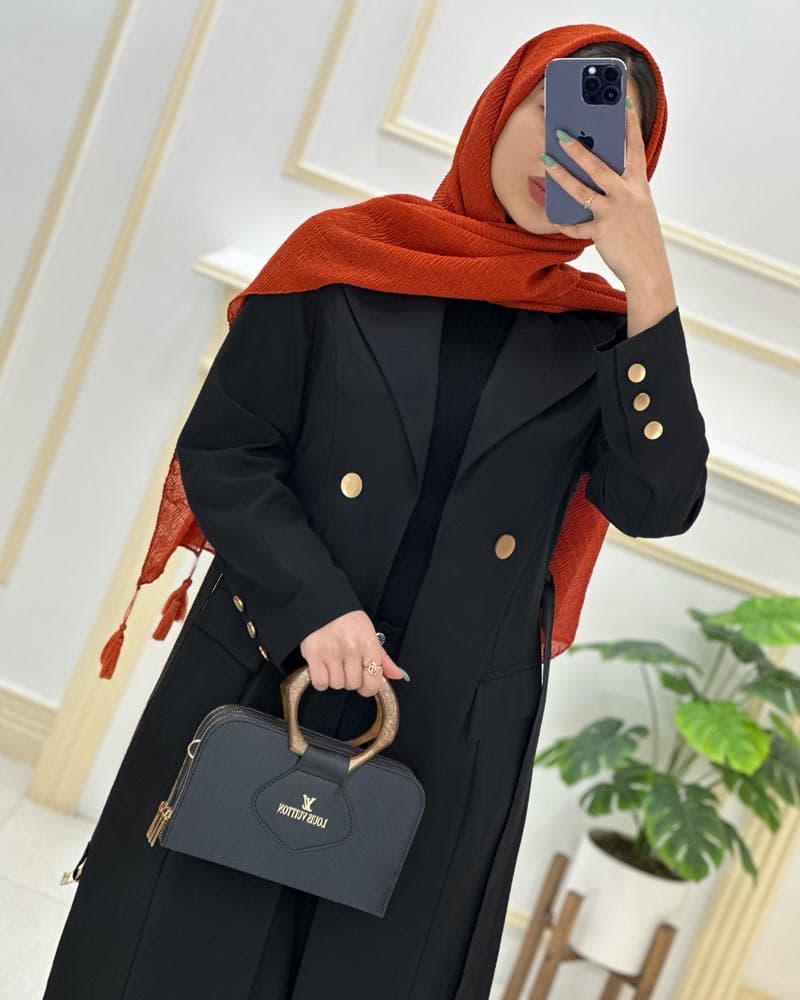 مانتو کتی پرادا یقه آمریکایی کد۱۵۷۸۴۱ — تصویر ۴