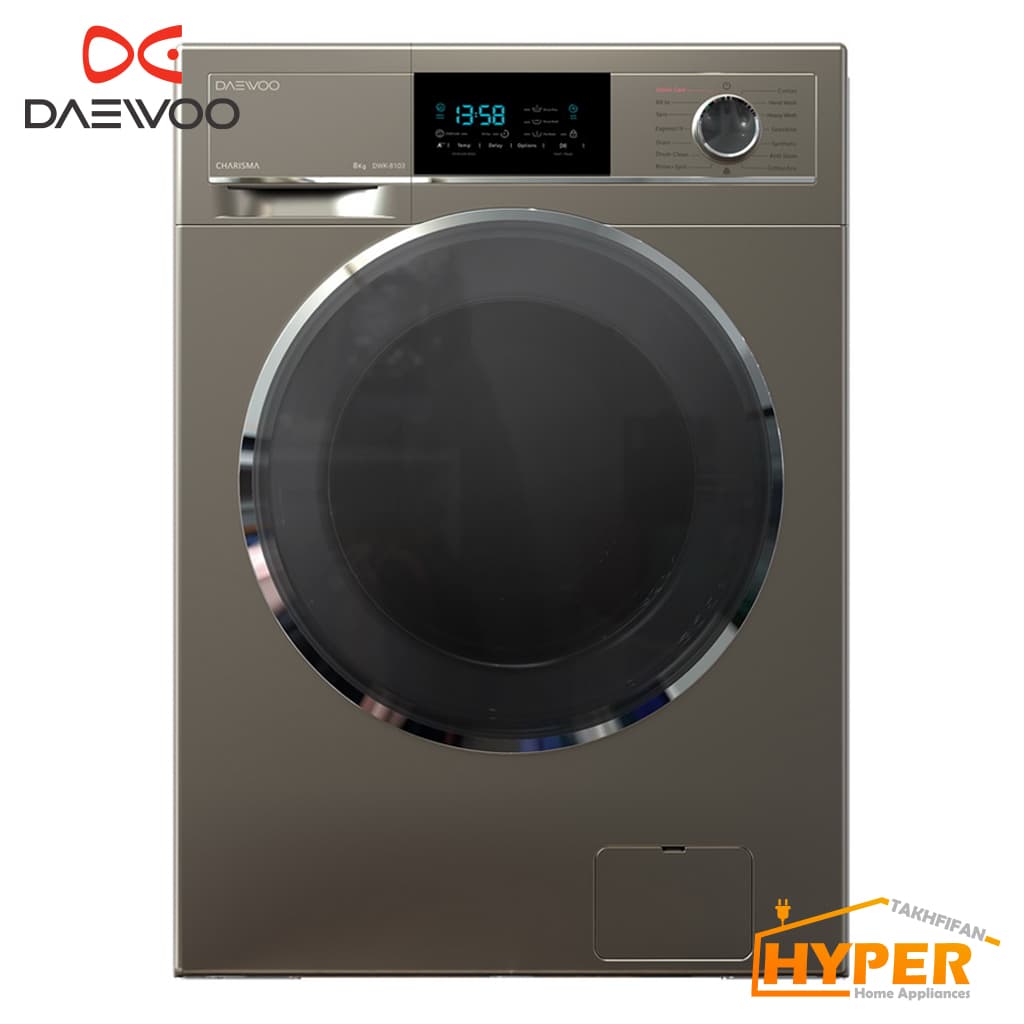 ماشین لباسشویی دوو DWK-8103 تیتانیوم پنل تیتانیوم 8 کیلویی