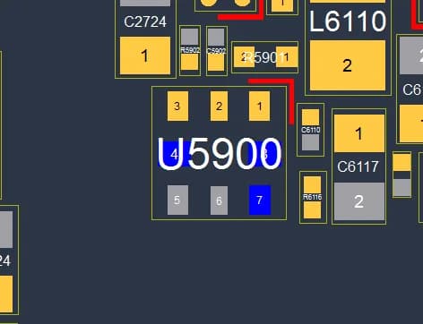 آی سی مقایسه کننده ولتاژ آیفون ایکس | (U5900)(IC Voltage Comparator iPhone X (TPS3700DSE — تصویر ۳