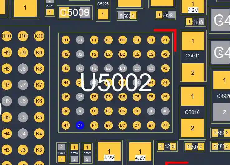 آی سی آمپلی فایر صوت و ویبره آیفون ایکس اس | (U5102)(U4902)(U5002)(CS35L27)IC Audio and Vibration Amplifier iPhone XS (338S00411) — تصویر ۷