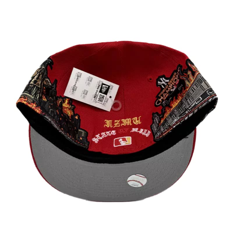 کلاه کپ فیت بک یا پشت بسته مدل NY NZMU طرح مترو قرمز — تصویر ۲