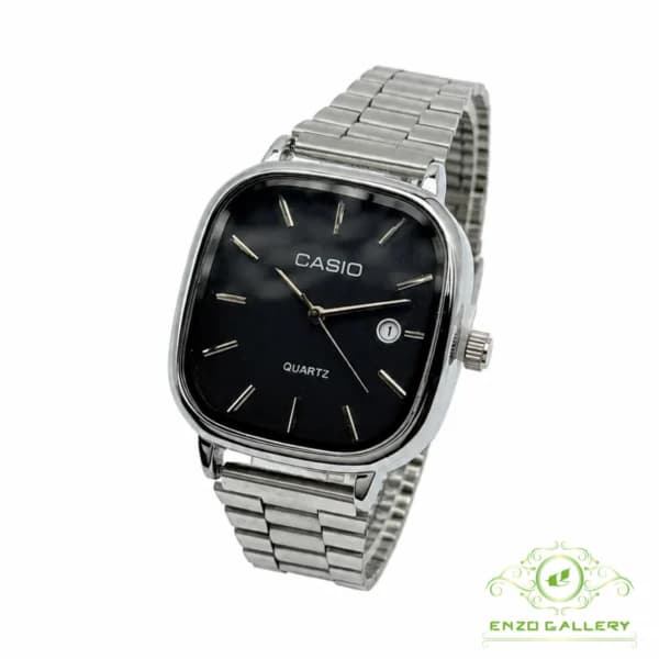 ساعت مچی مردانه کاسیو اولد مانی صفحه مشکی بند استیل‌رنگ casio c1015 — تصویر ۳