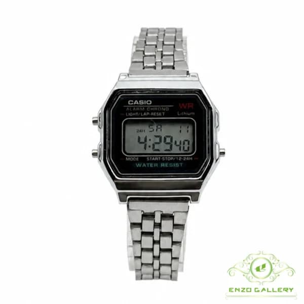 ساعت مچی مردانه کاسیو اولد مانی صفحه مشکی بند استیل‌رنگ casio c1015 — تصویر ۴