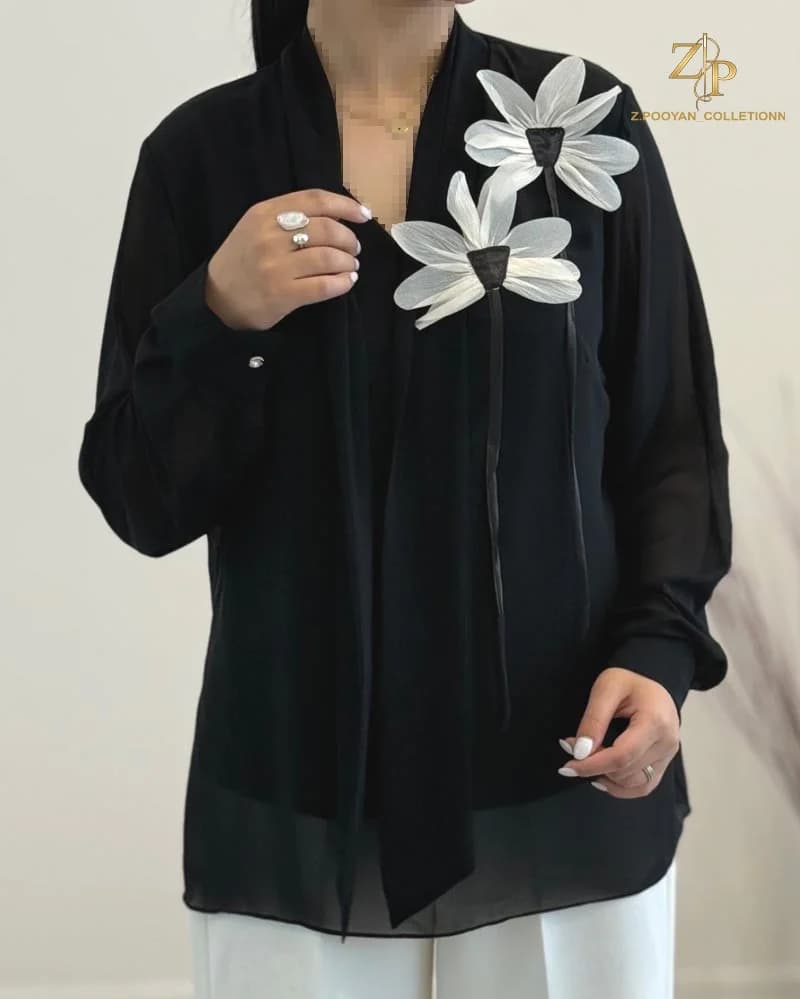 شومیز زنانه گل برجسته لیمارا — تصویر ۲