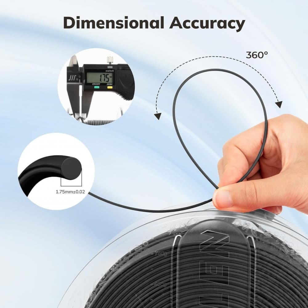 فیلامنت PLA Basic-High Speed سیاه AMOLEN — تصویر ۲