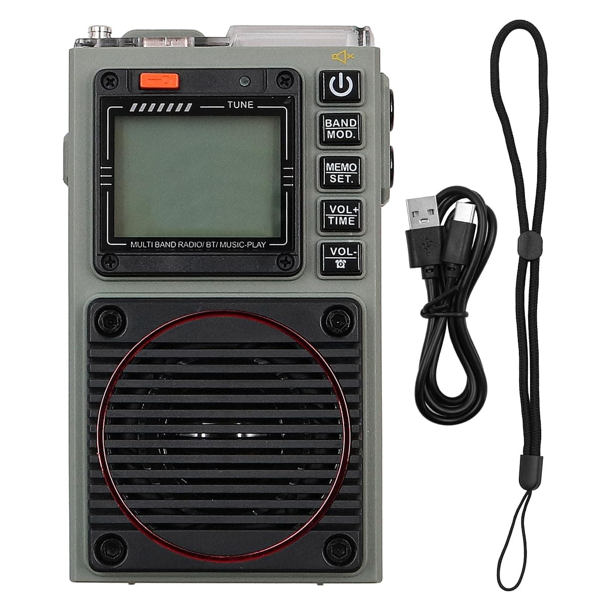 DollaTek DAB/DAB+ FM VHF AM SW WB باند رادیو قابل حمل رادیو موج کوتاه برنامه پشتیبانی از رادیو هوشمند از راه دور باس استریو SOS زنگ هشدار — تصویر ۲