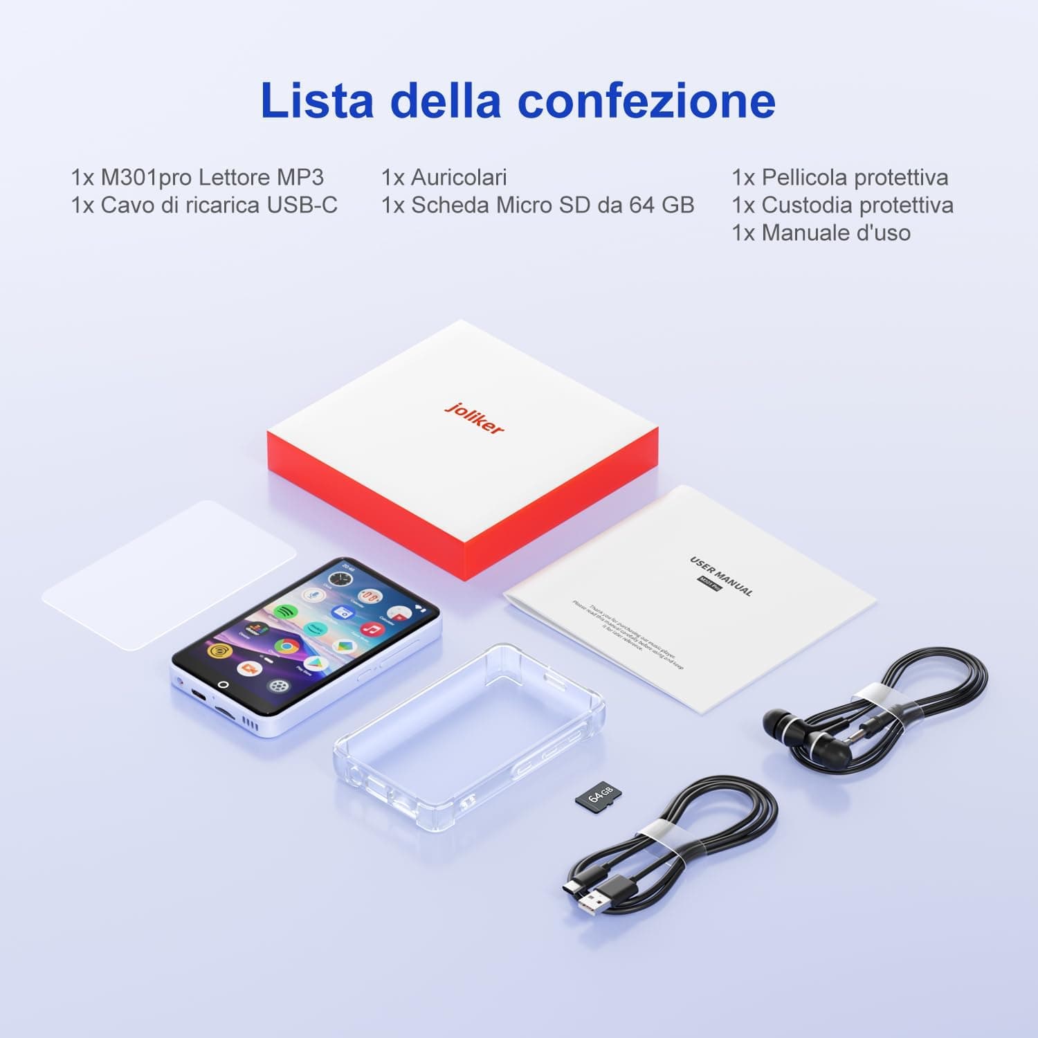 پخش کننده MP3 96 گیگابایتی با بلوتوث و وای فای، صفحه نمایش لمسی 4.02 اینچی، پخش کننده MP4 MP3، پخش کننده MP3 قابل حمل اندروید با Spotify، Audible، Amazon Music، Deezer، پخش کننده موسیقی HiFi با 96 گیگ — تصویر ۷