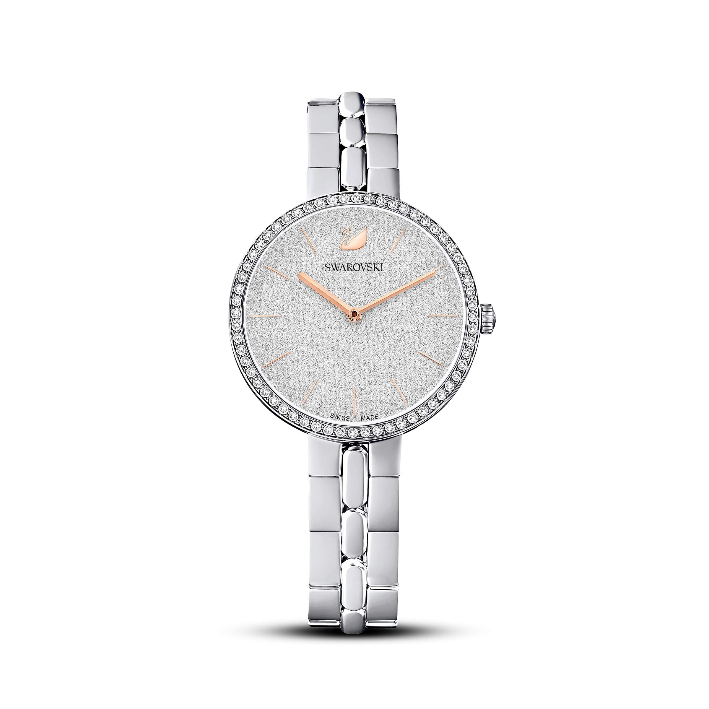 ساعت کریستالی Swarovski Cosmopolitan، Clear Crystals، Gold Tone Finish، ساخت سوئیس، بخشی از مجموعه ساعت های Cosmopolitan فولاد ضد زنگ