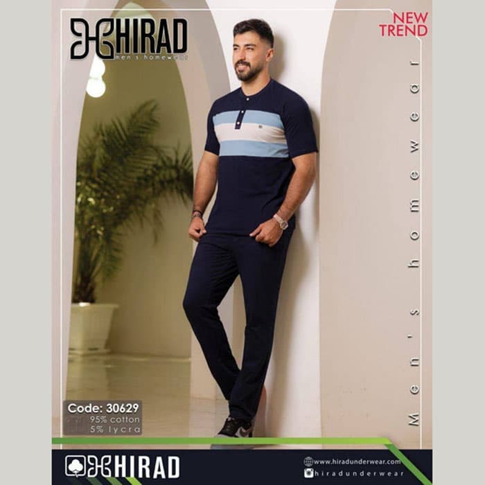 ست تیشرت و شلوار دورس مردانه مدل 30629 برند هیراد نخ پنیه سایز XXL کد 41800