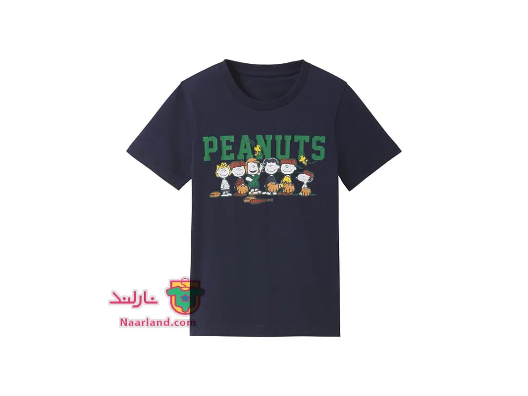 تیشرت نخی پسرانه Peanuts سرمه ای طرح اسنوپی