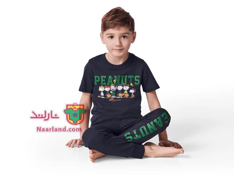 تیشرت نخی پسرانه Peanuts سرمه ای طرح اسنوپی — تصویر ۲