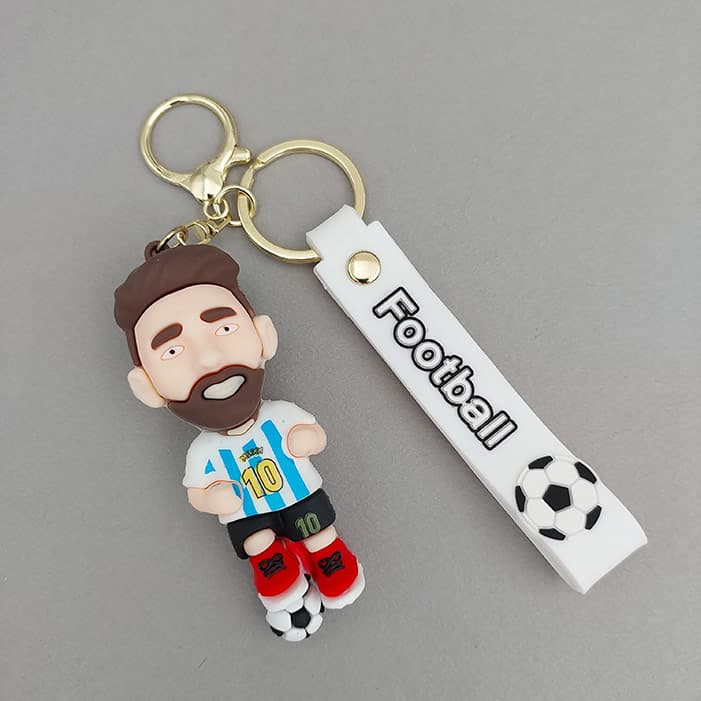سرکلیدی سیلیکونی فوتبالی بزرگ طرح مسی MESSI آرژانتین وارداتی 39060 — تصویر ۲
