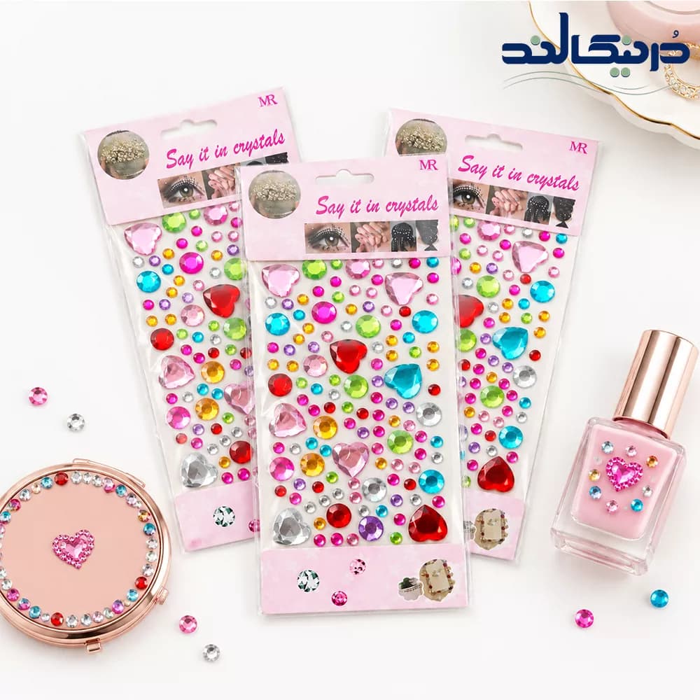 نگین چسبی مدل قلب رنگی