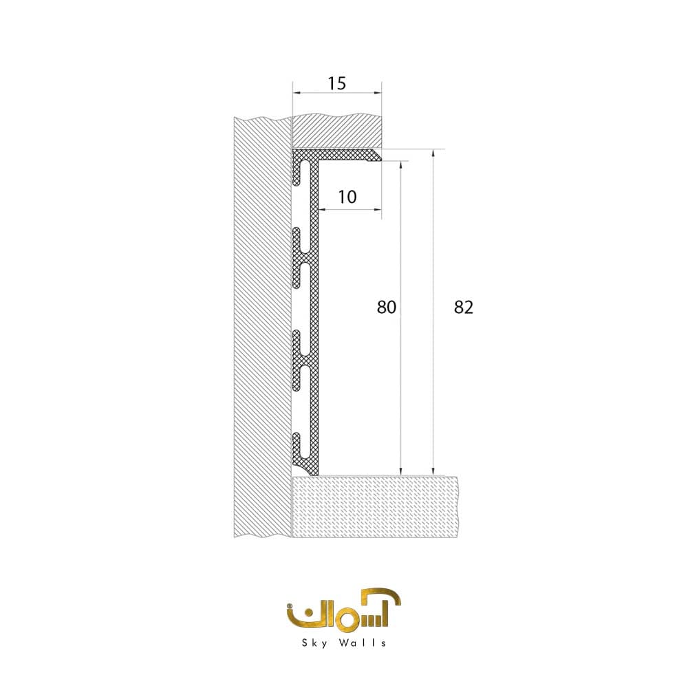 قرنیز آلومینیومی توکار 8 سانتی سایه دار Shadow Gap — تصویر ۳