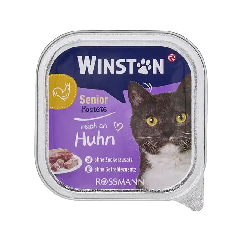 ووم گربه مسن وینستون با طعم مرغ Winston Senior Chicken وزن 100 گرم