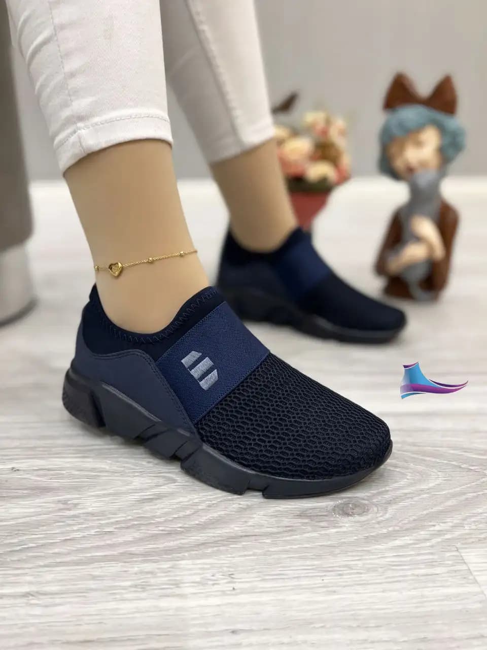 کتونی رویه بافتی کف طبی (آبی تیره) کد 4539
