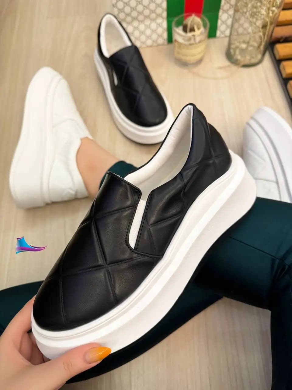 کتونی لژ زیره 5cm (مشکی) کد 4528