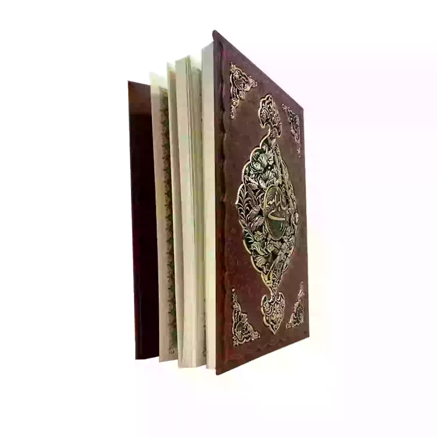 کتاب نفیس شاهنامه رحلی گلاسه چرم جعبه دار طرح مس کد 125730 — تصویر ۴