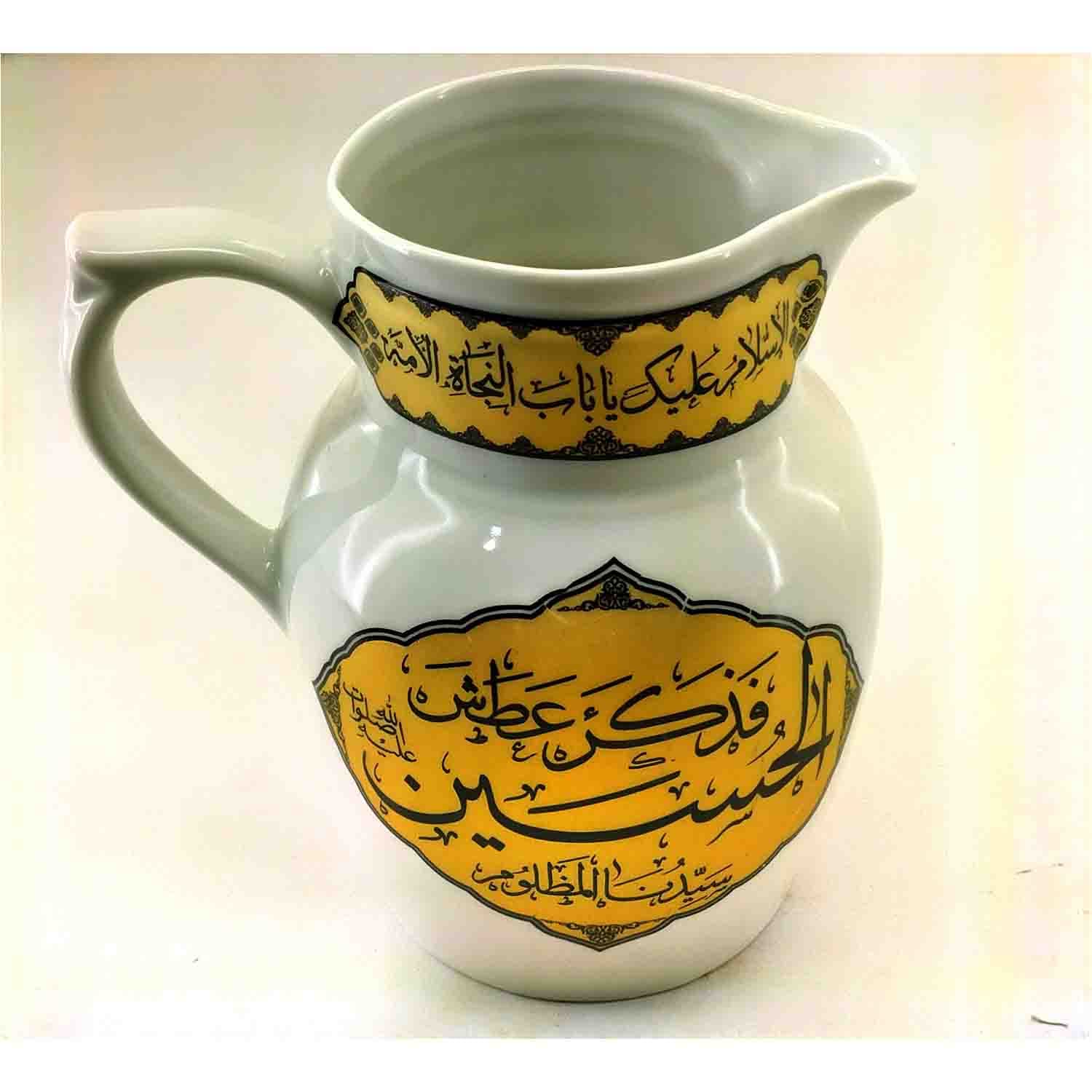 پارچ چینی هیئتی مذهبی طرح عطش قطر 10 و ارتفاع 16سانت کد 103900