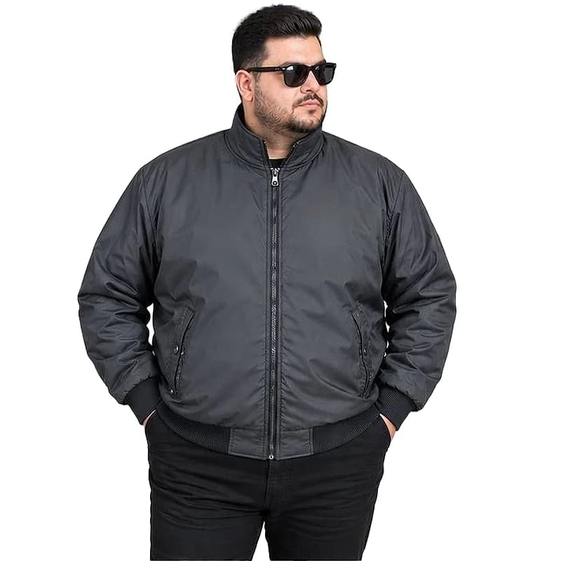 کاپشن دورو مردانه سایز بزرگ 5XL تا 8XL ضد آب | یقه ایستاده — تصویر ۲