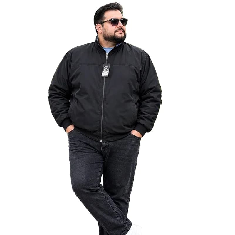 کاپشن دورو مردانه سایز بزرگ 5XL تا 8XL ضد آب | یقه ایستاده