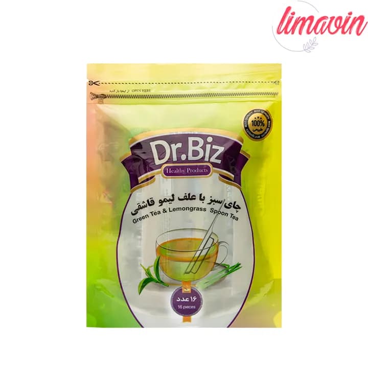 دمنوش چای سبز با علف ليمو قاشقی دکتربیز -۱۶ عددی